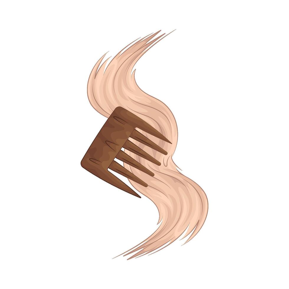 several strands of hair are being combed vector