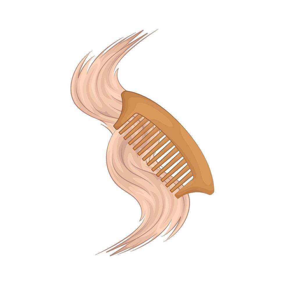 hair is being combed vector