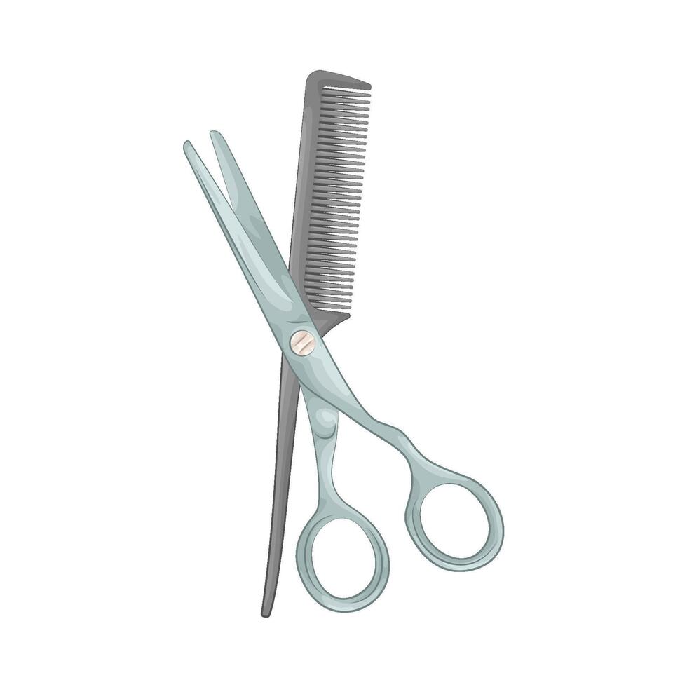 Traditional Comb and Scissors illustration vector