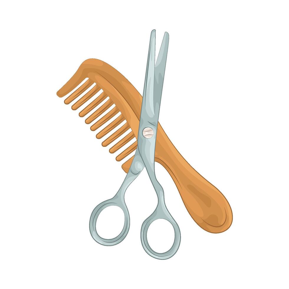 Modern Combs and Scissors vector