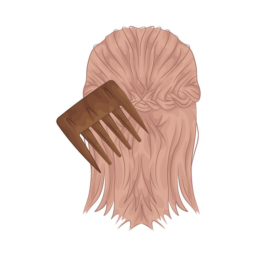 illustration of Soft Touch Combing Hair vector