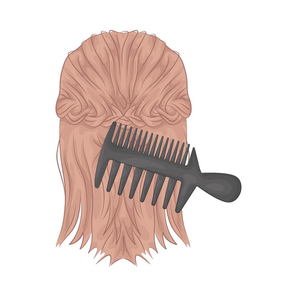 Hair Care with a Comb illustration vector