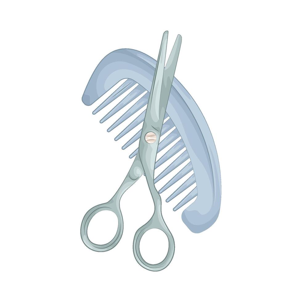 illustration of Elegant Comb and Scissors vector