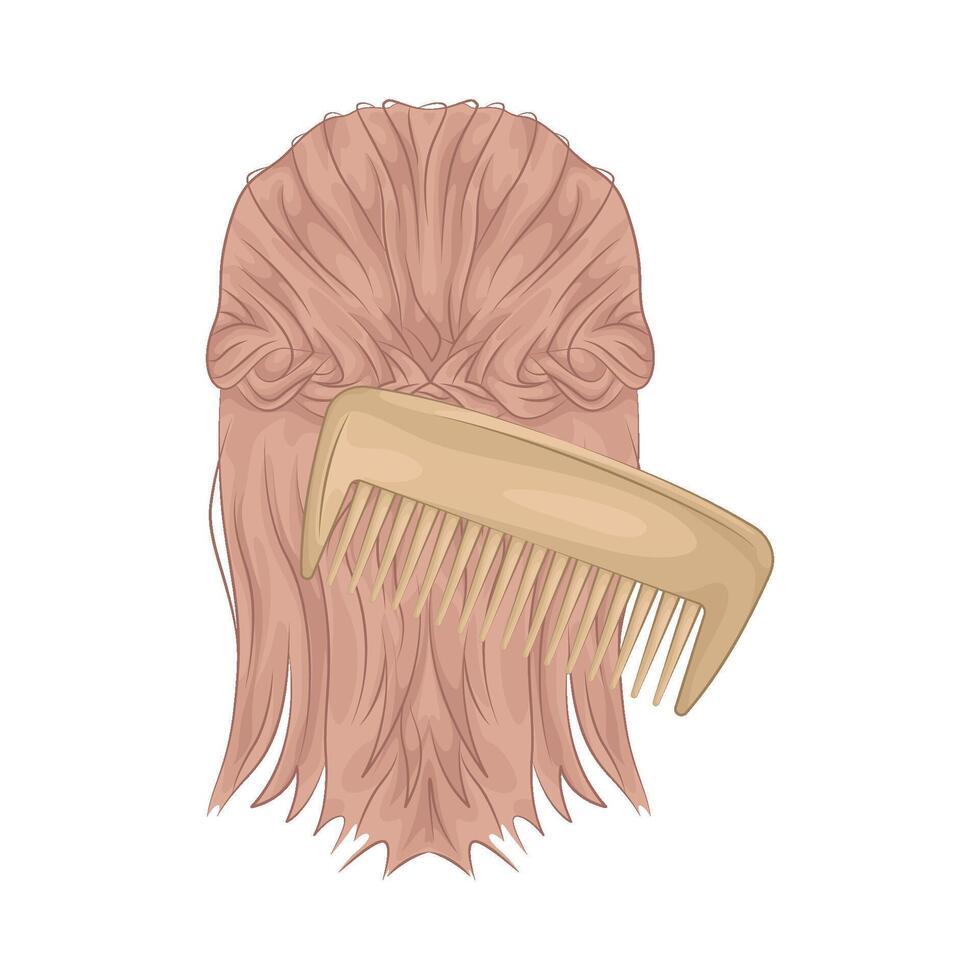 Beautiful hair is being combed vector