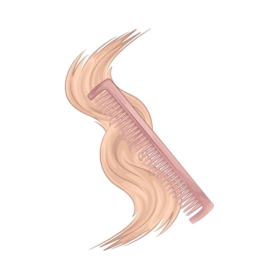 illustration of Hair Care with a Comb vector