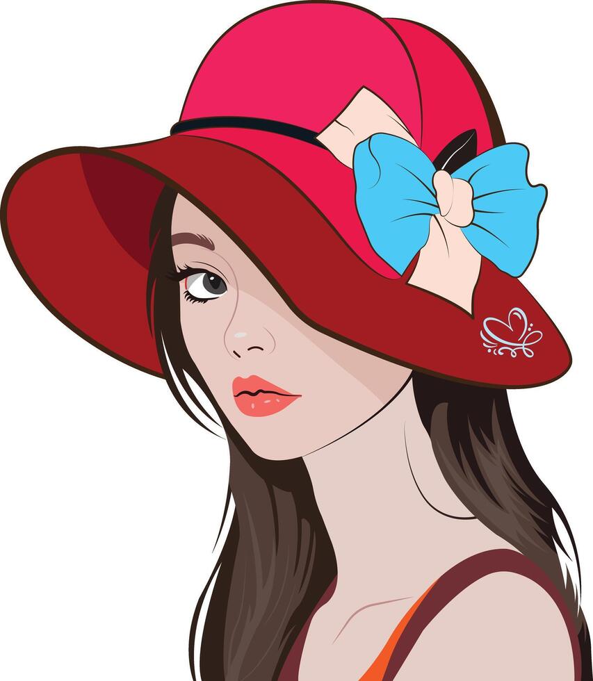 portrait of a girl vector