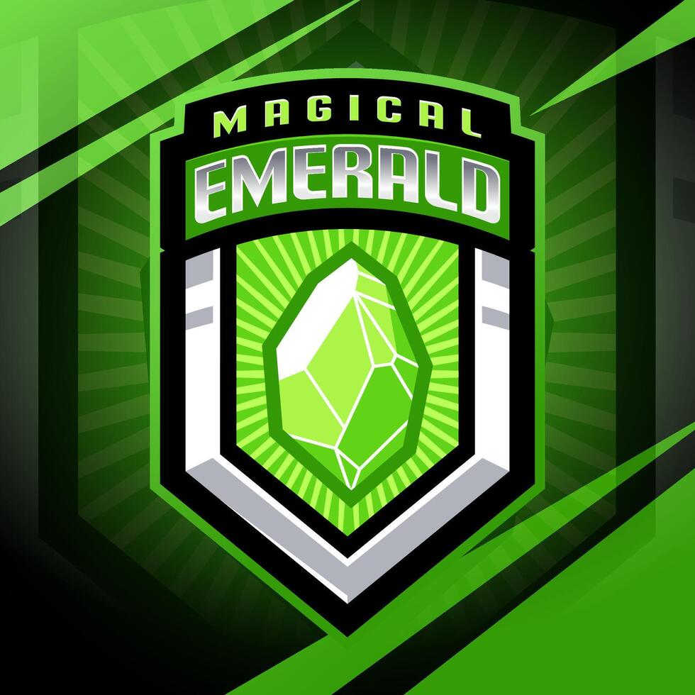 Magical emerald esport mascot logo design vector