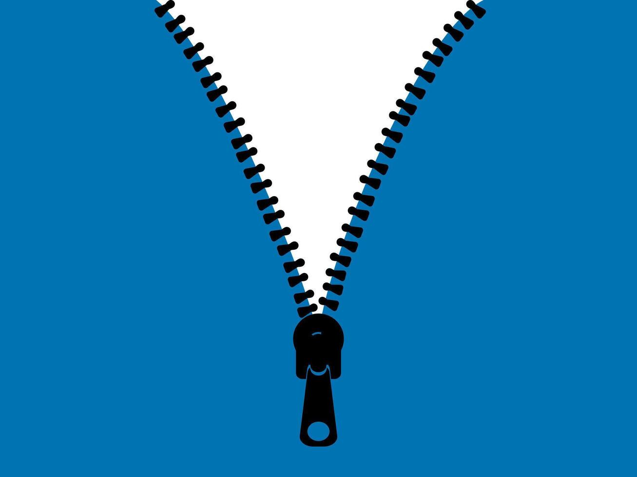 zipper on blue background vector