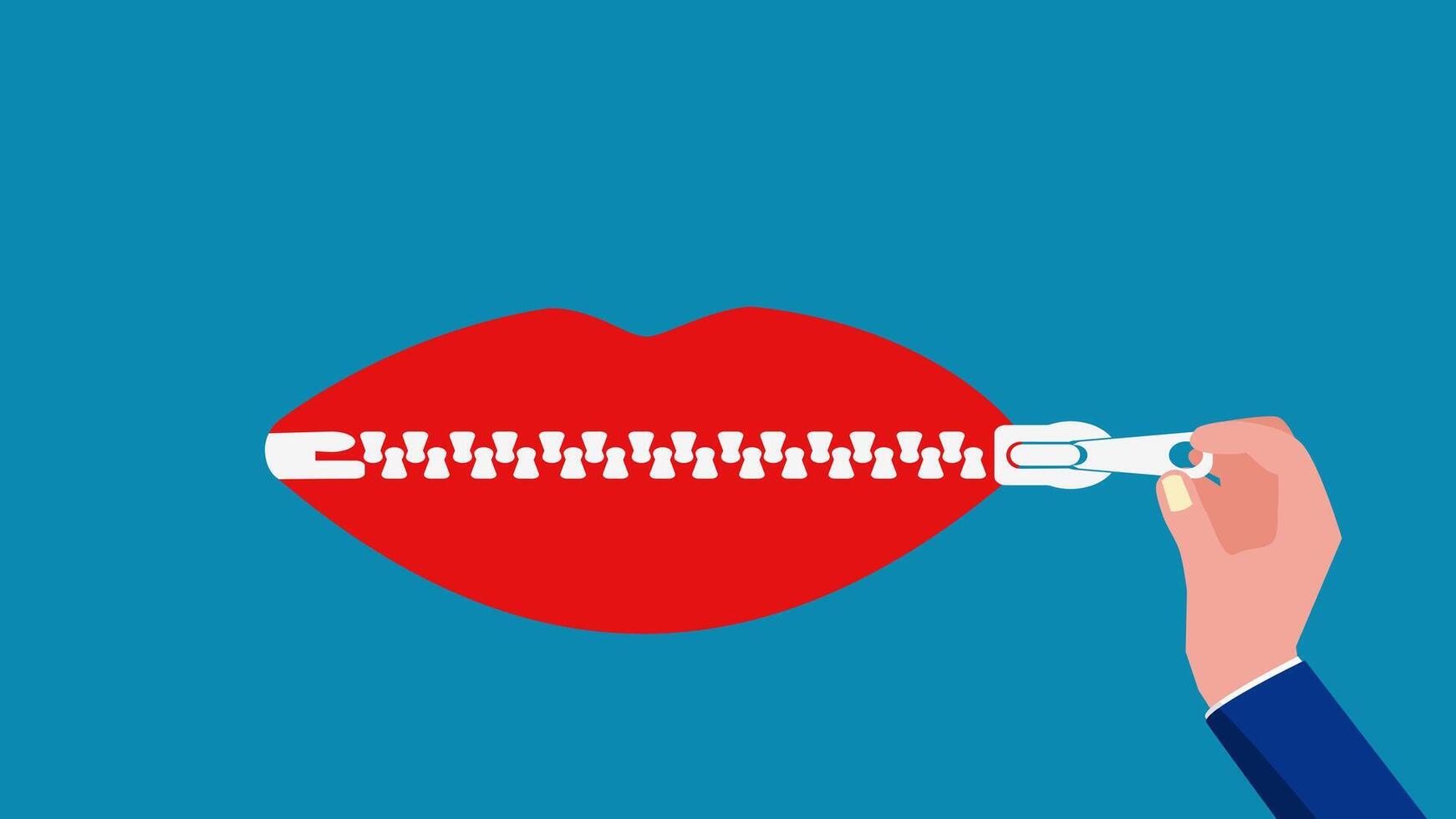a hand holding a zipper with a red tongue vector