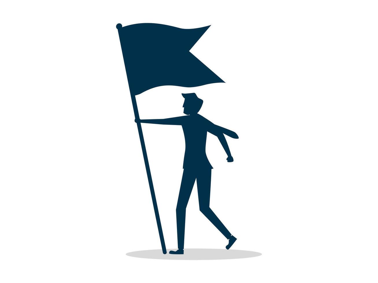 man holding flag icon vector
