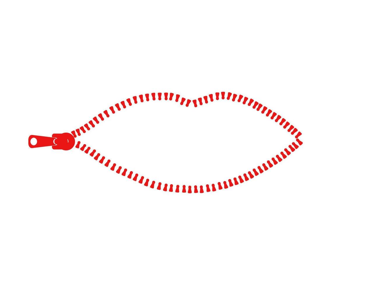 a red zipper with a heart shape on it vector
