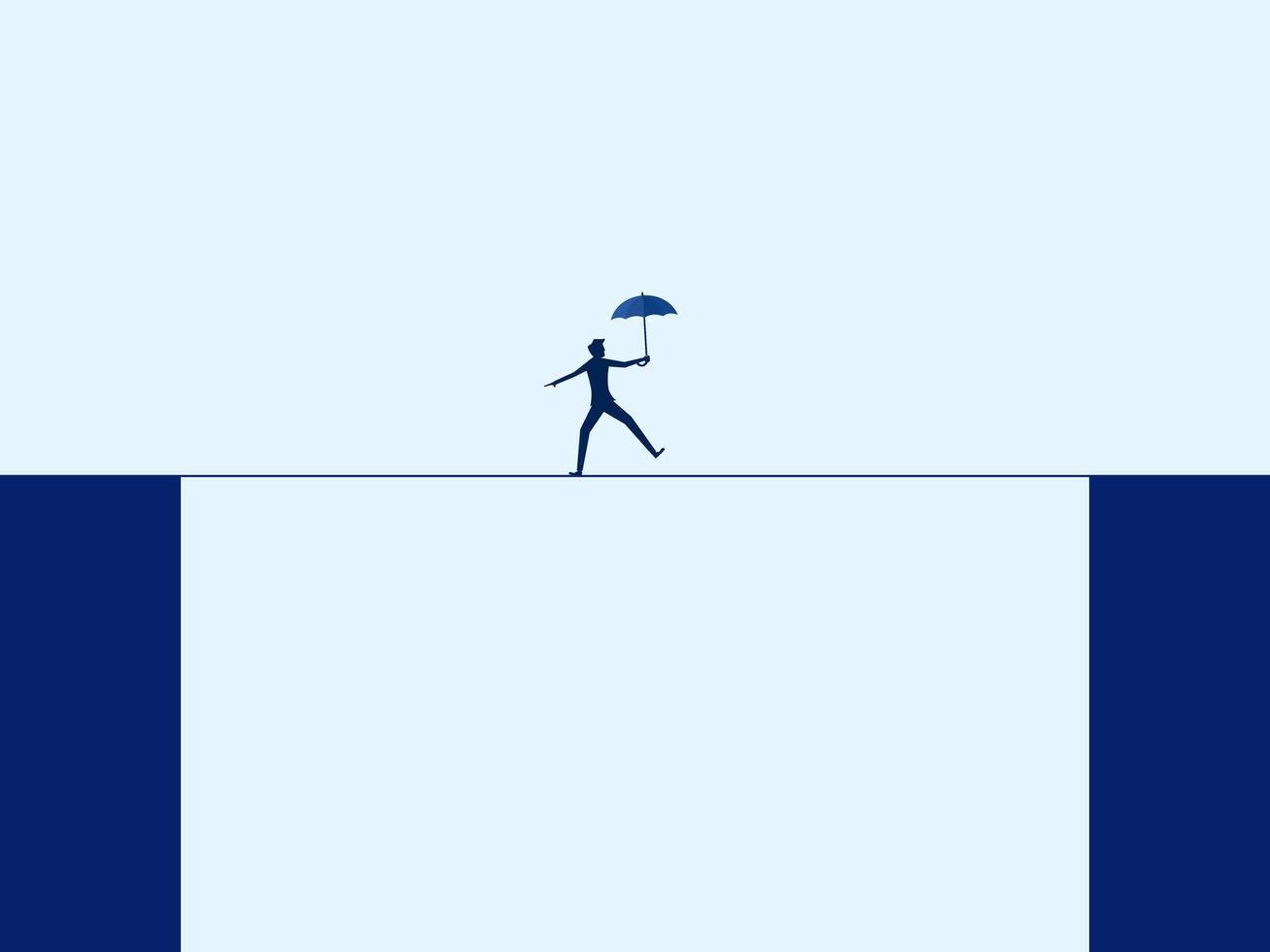 a man is walking across a blue line with an umbrella vector