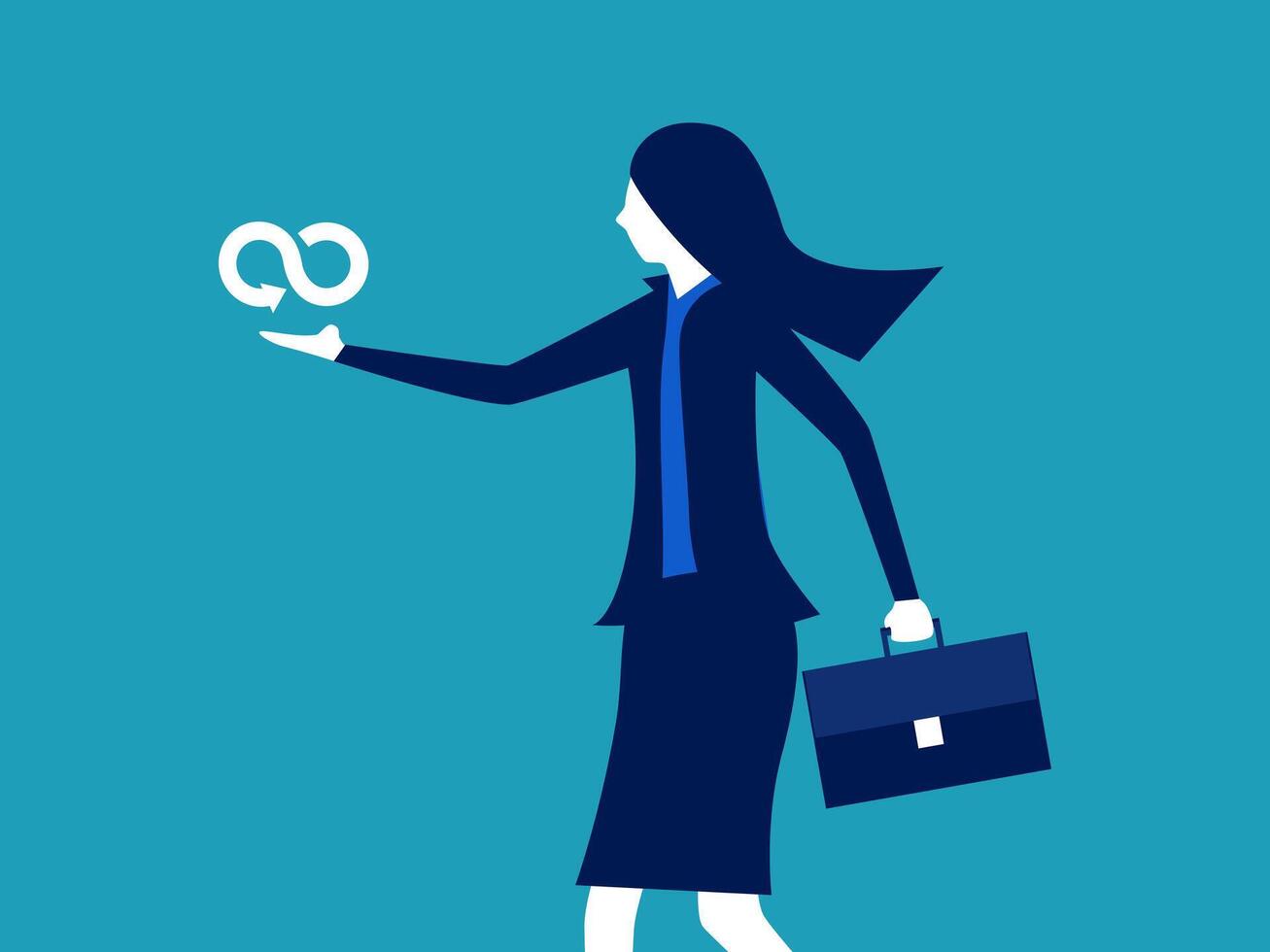 a woman holding an apple with the word zero on it vector