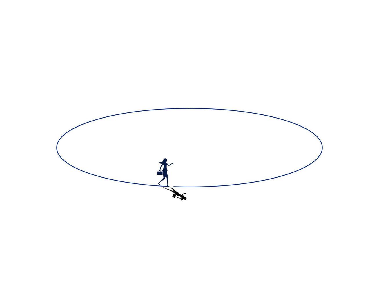 a person is walking on a circular path vector