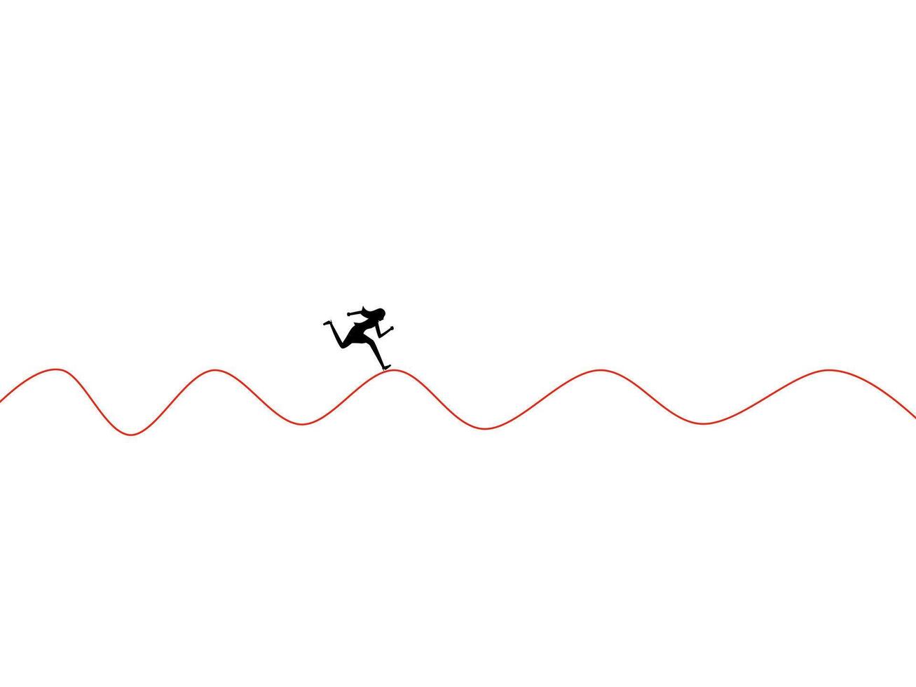 a person is running on a wave vector