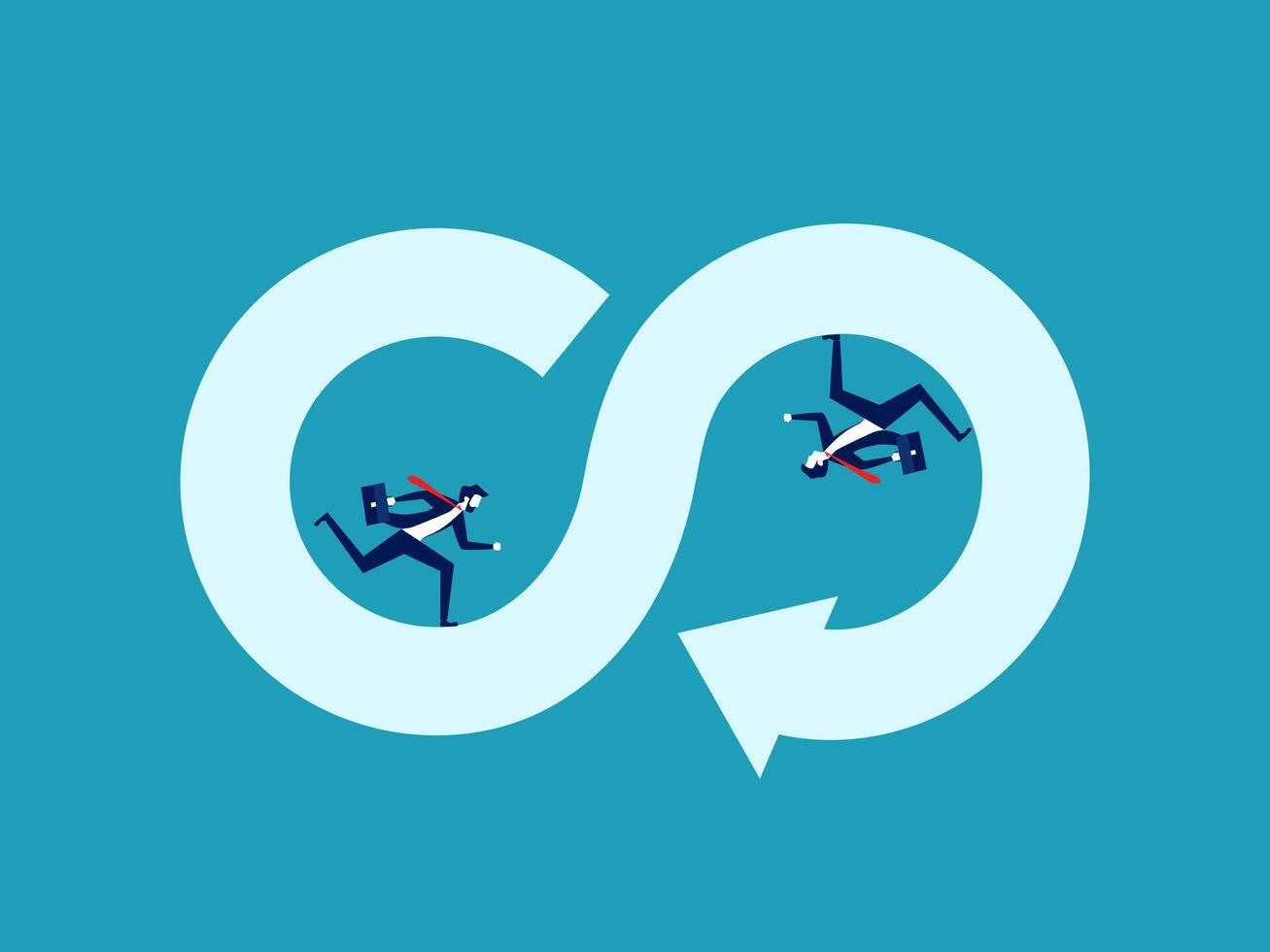 two people are running in circles around a circle with the word co vector