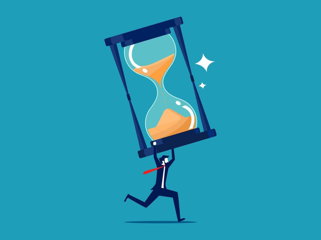 businessman running with hourglass concept vector