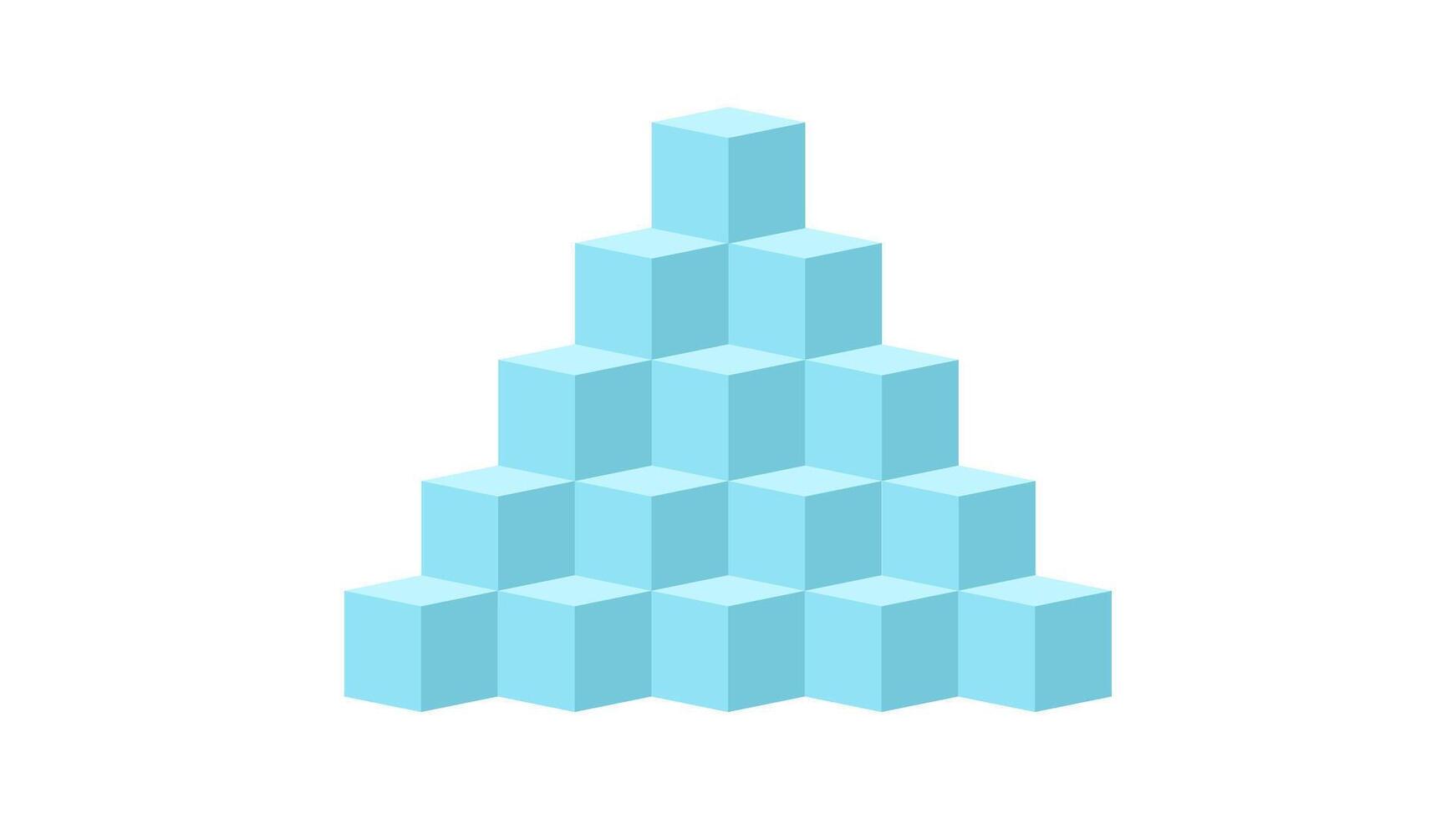 a blue cube tower with a christmas tree on top vector