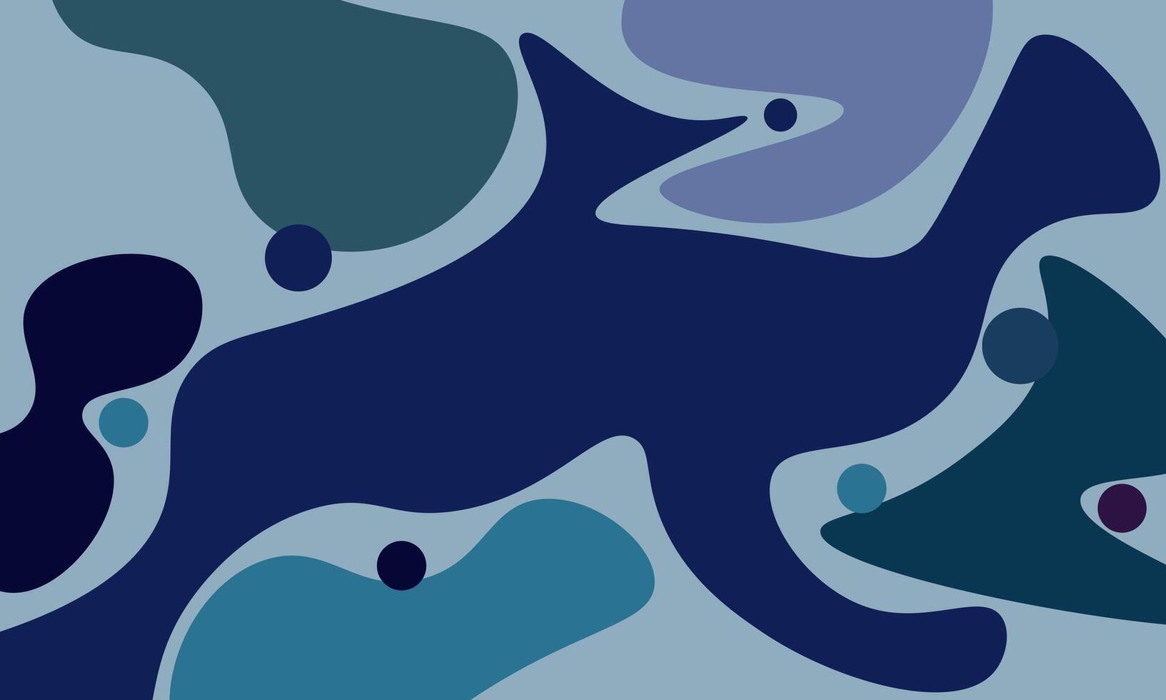 Dynamic waves abstract fluidity blue background vector