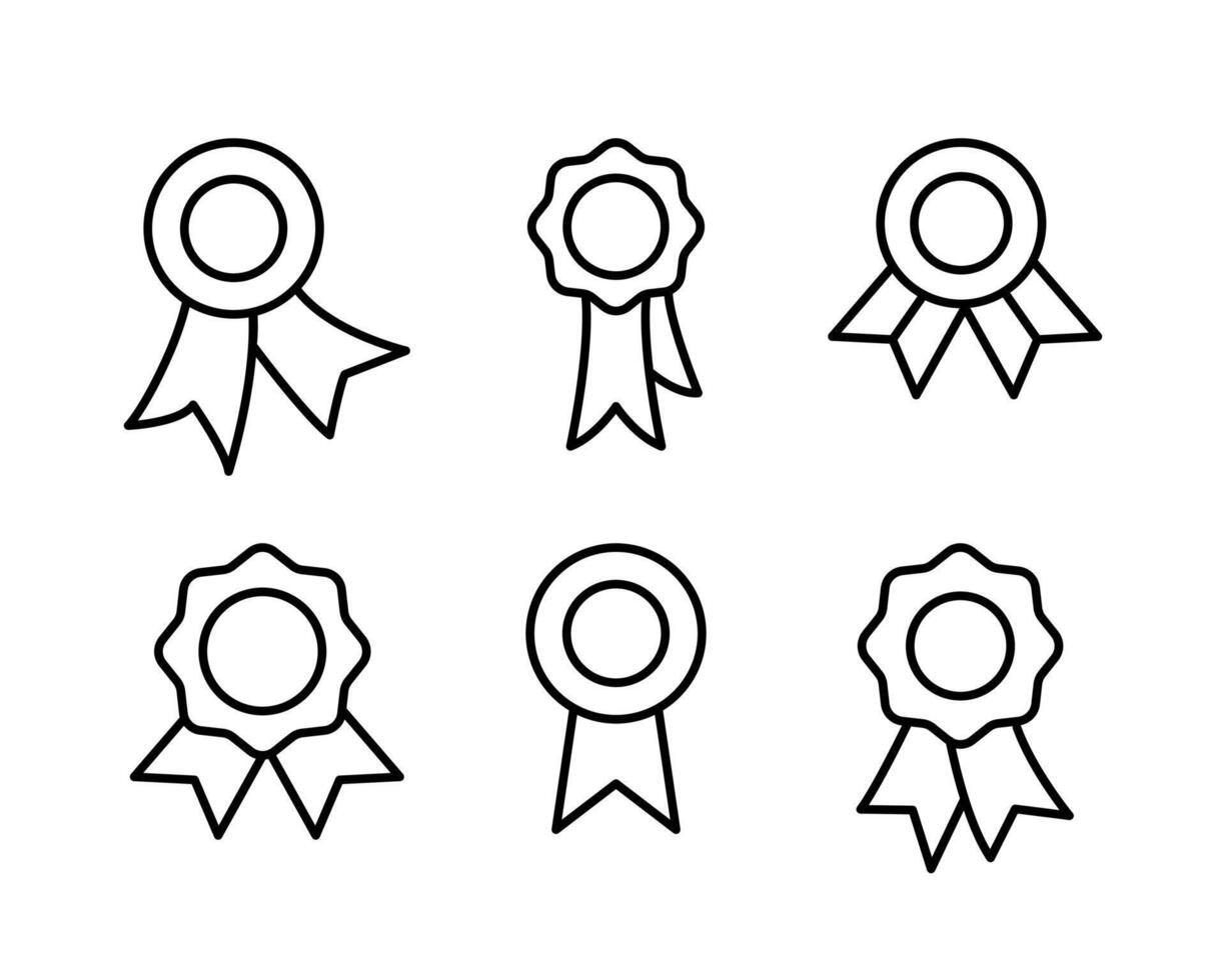 Medal with ribbon premium quality icon. Best choice label, certified badge, approval chec or award guarantee. vector