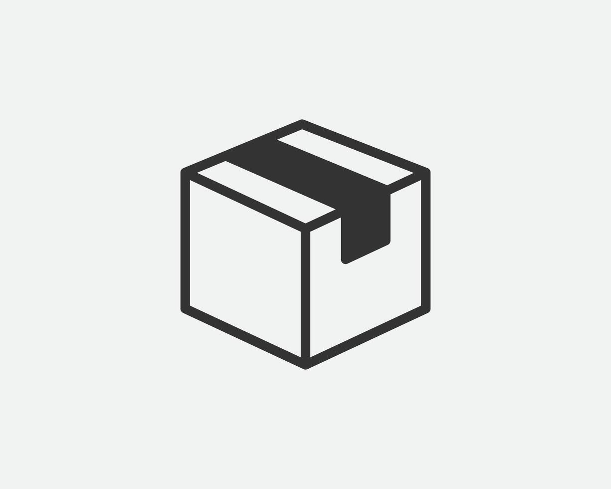 Delivery packaging icon. Cargo cardboard box icons. Carton package sign from line geometric shapes. vector