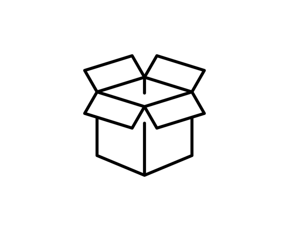 Delivery packaging icon. Cargo cardboard box icons. Carton package sign from line geometric shapes. vector