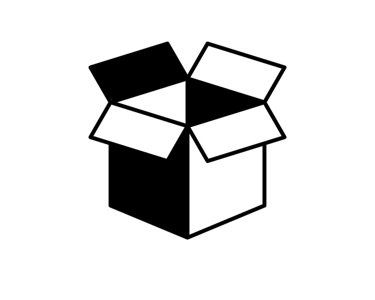 Delivery packaging icon. Cargo cardboard box icons. Carton package sign from line geometric shapes. vector