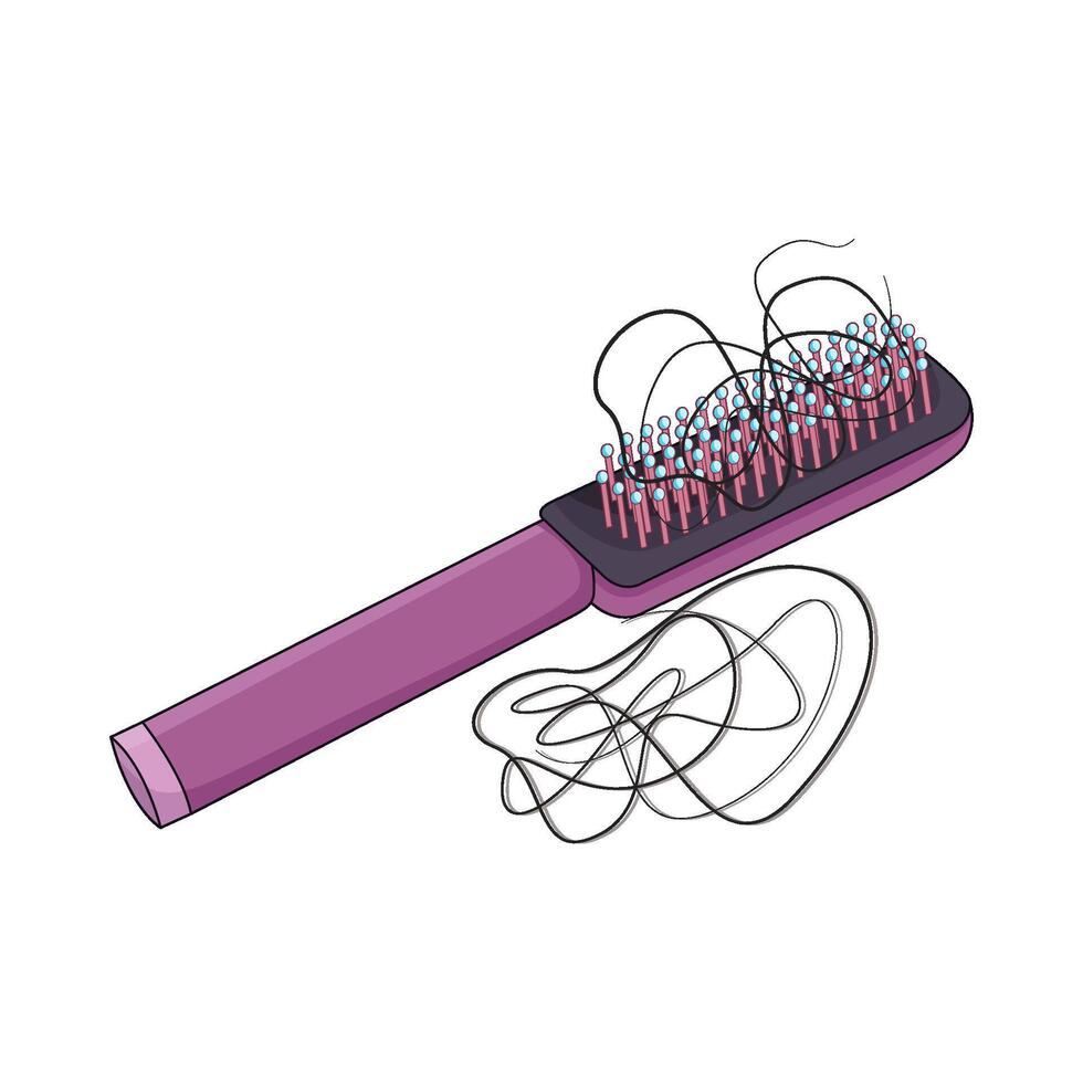 hair fall in comb vector