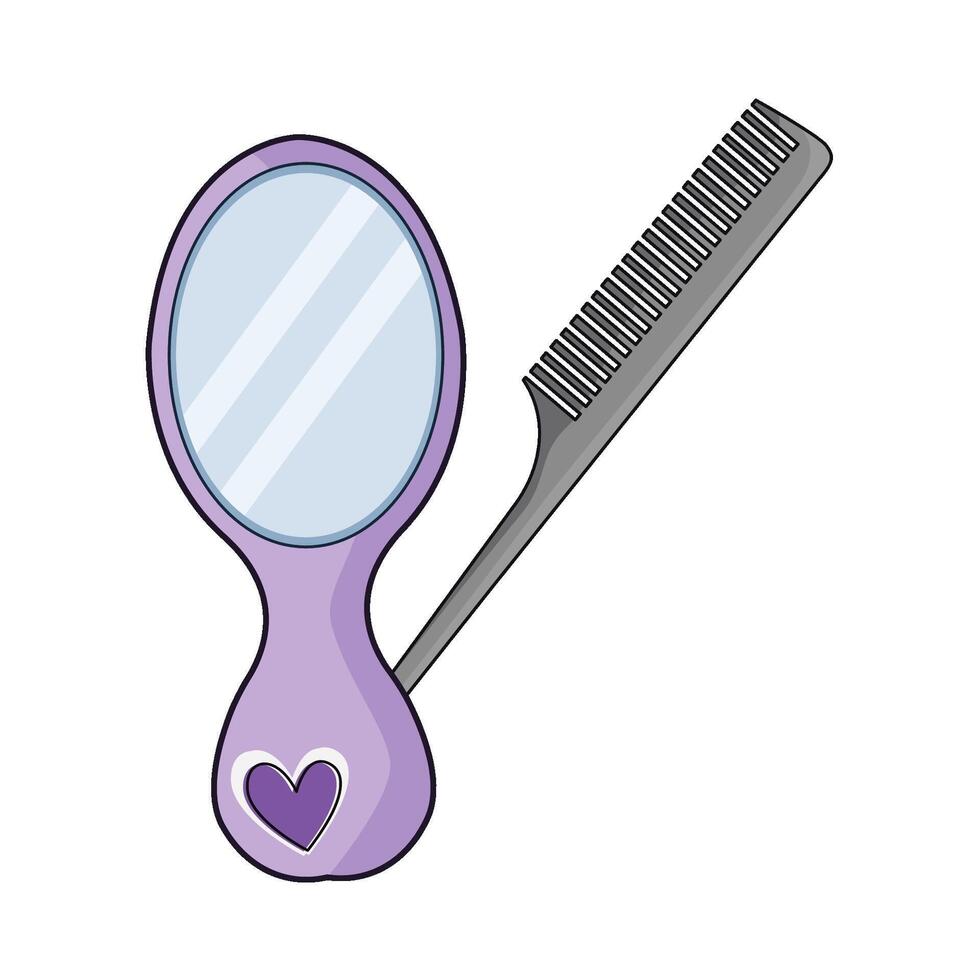illustration of mirror and comb vector