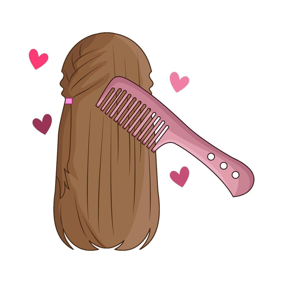 illustration of combing hair vector