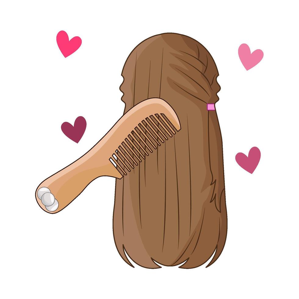 illustration of combing hair vector