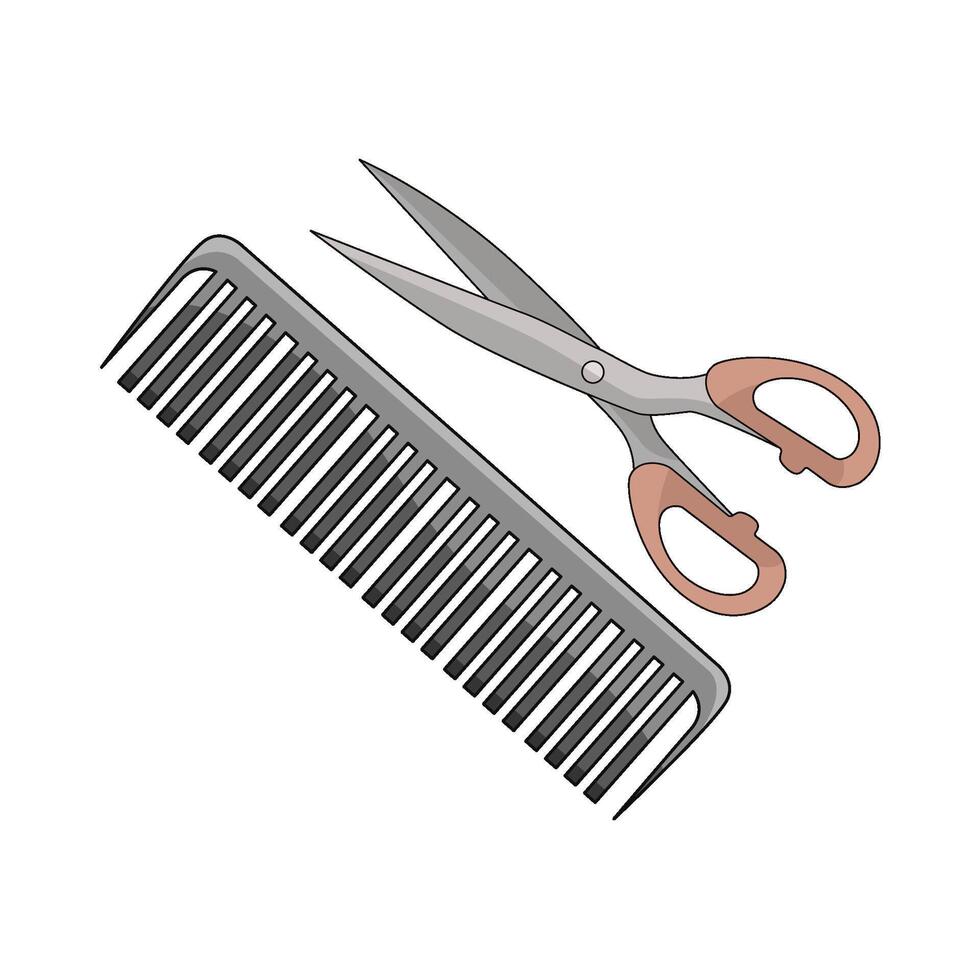 comb and scissors vector