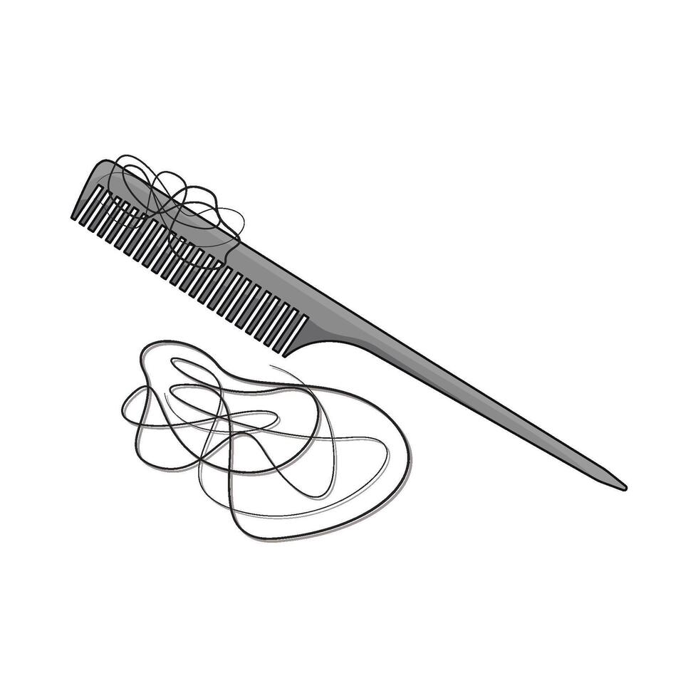 hair fall in comb vector