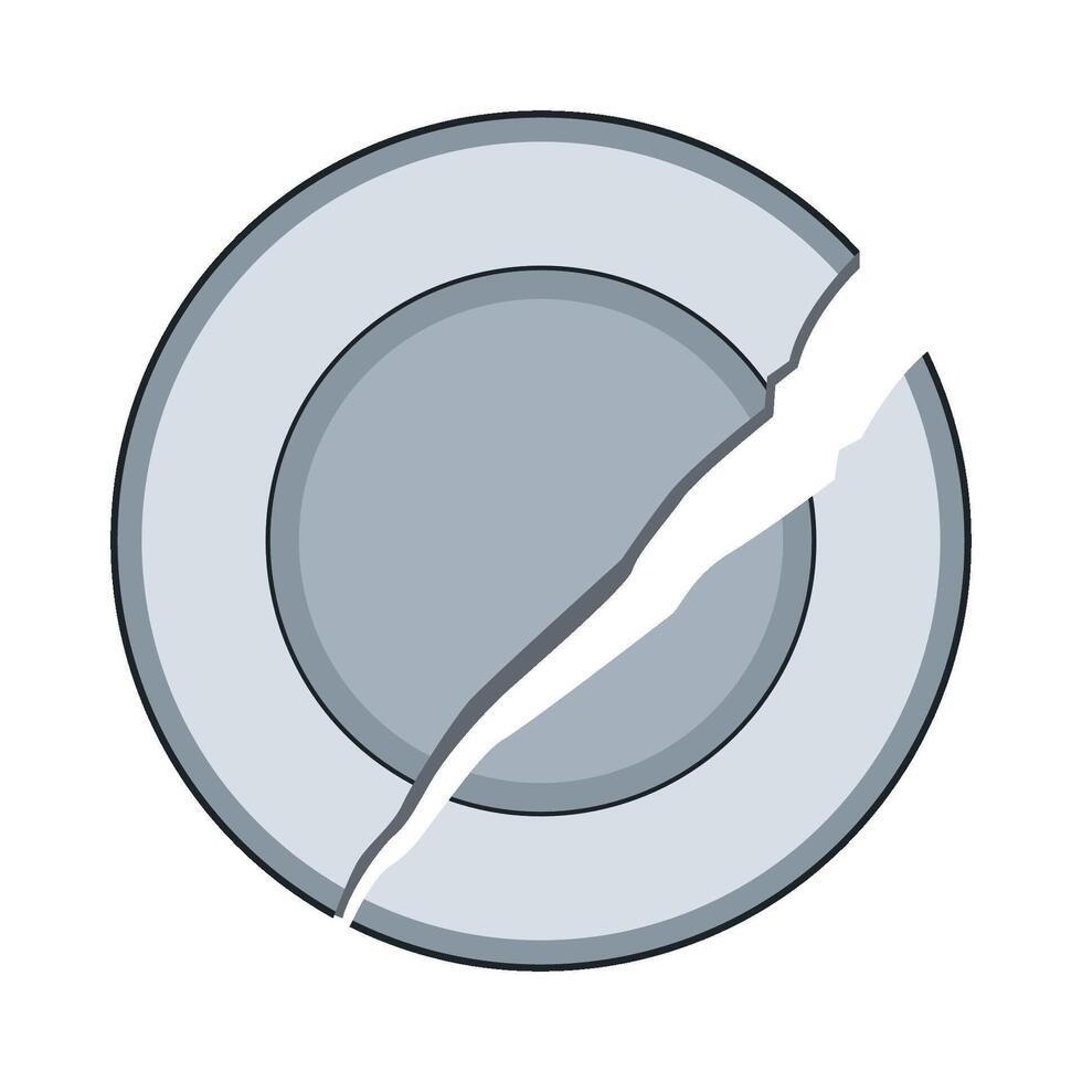 Broken Plate Split in Two illustration vector