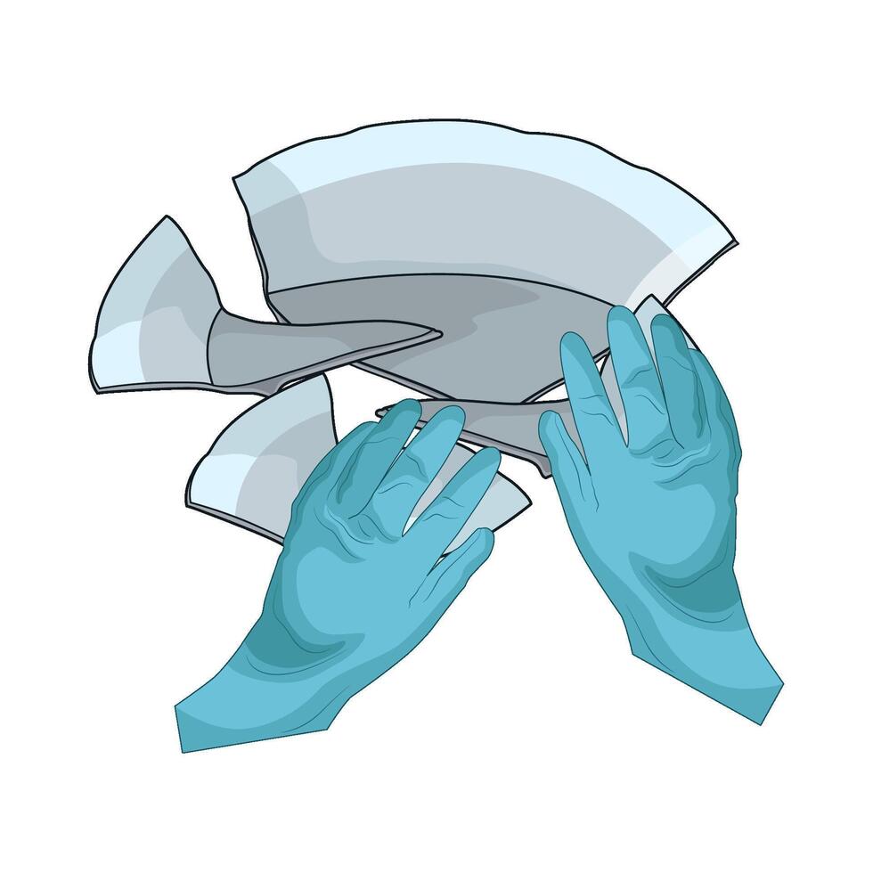 illustration of Broken Plate in Someone's Hand vector