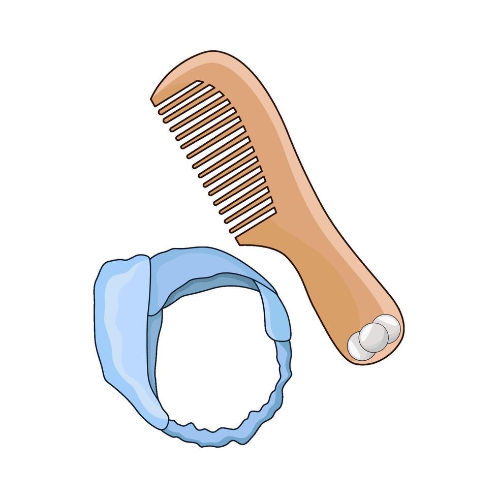 comb and headband vector