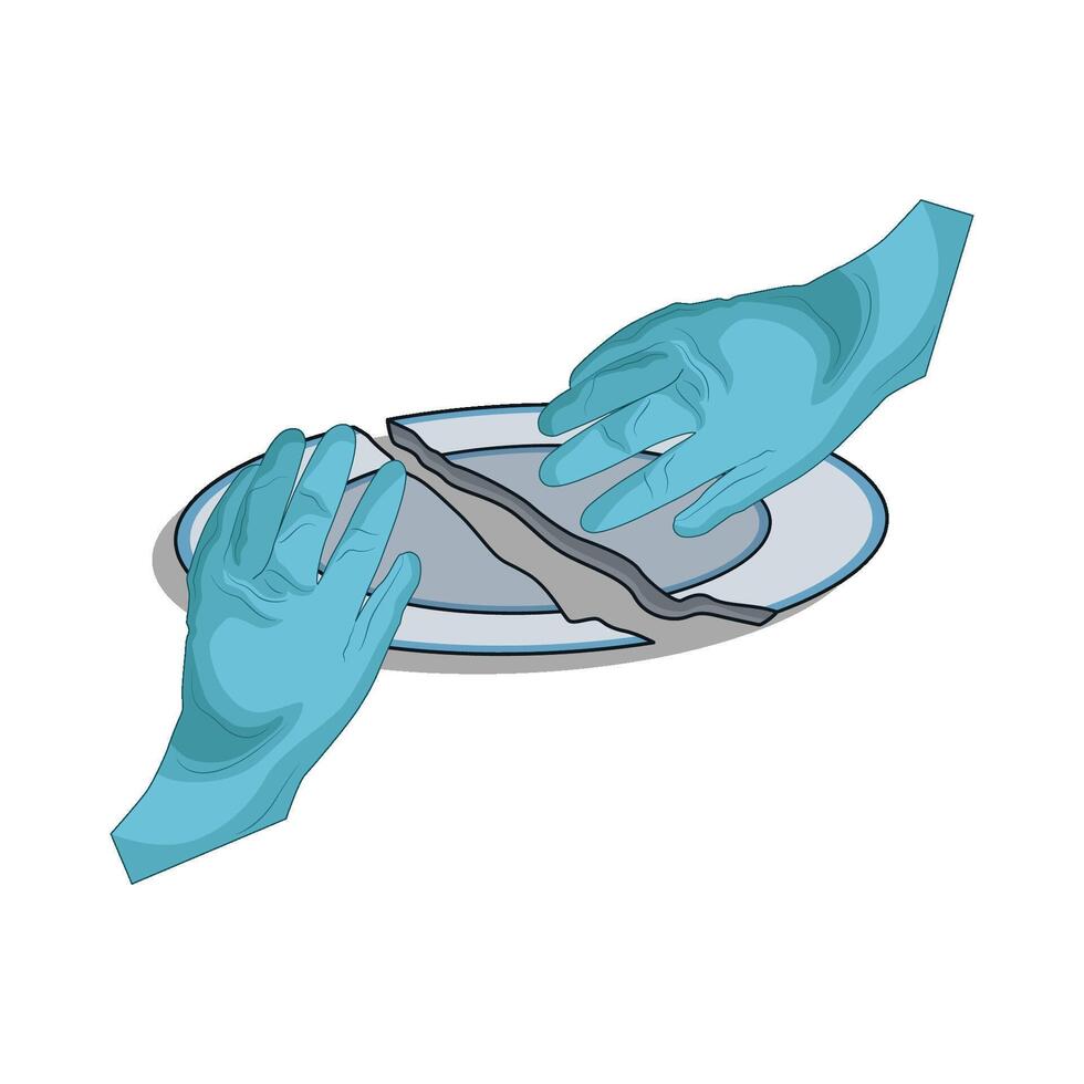 broken plate crack vector