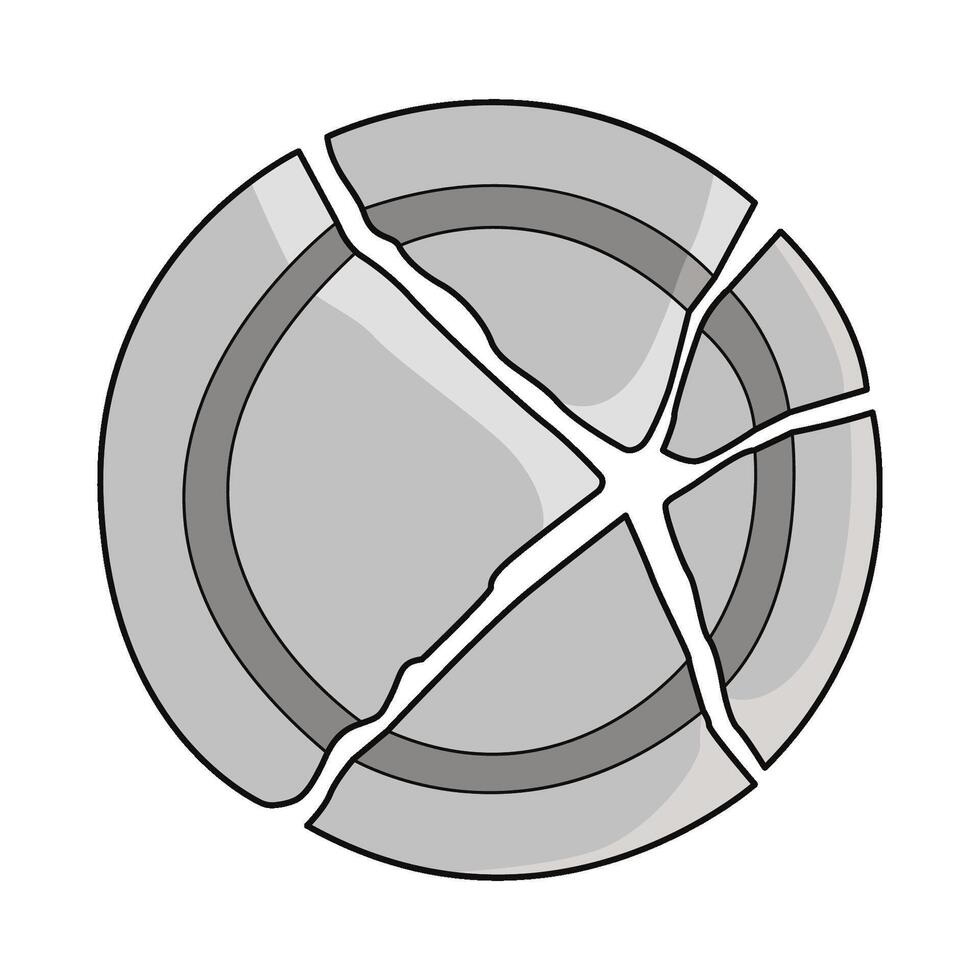 broken plate illustration vector