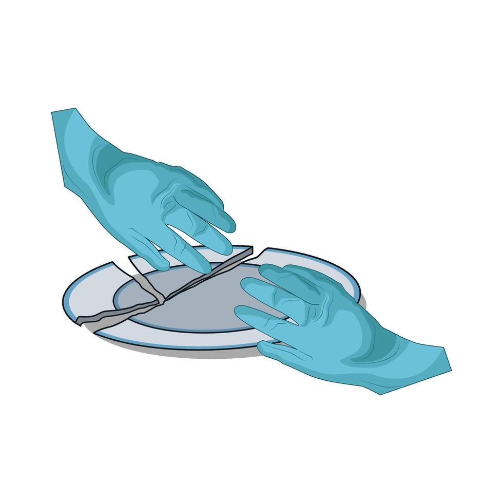 illustration of broken plate crack vector