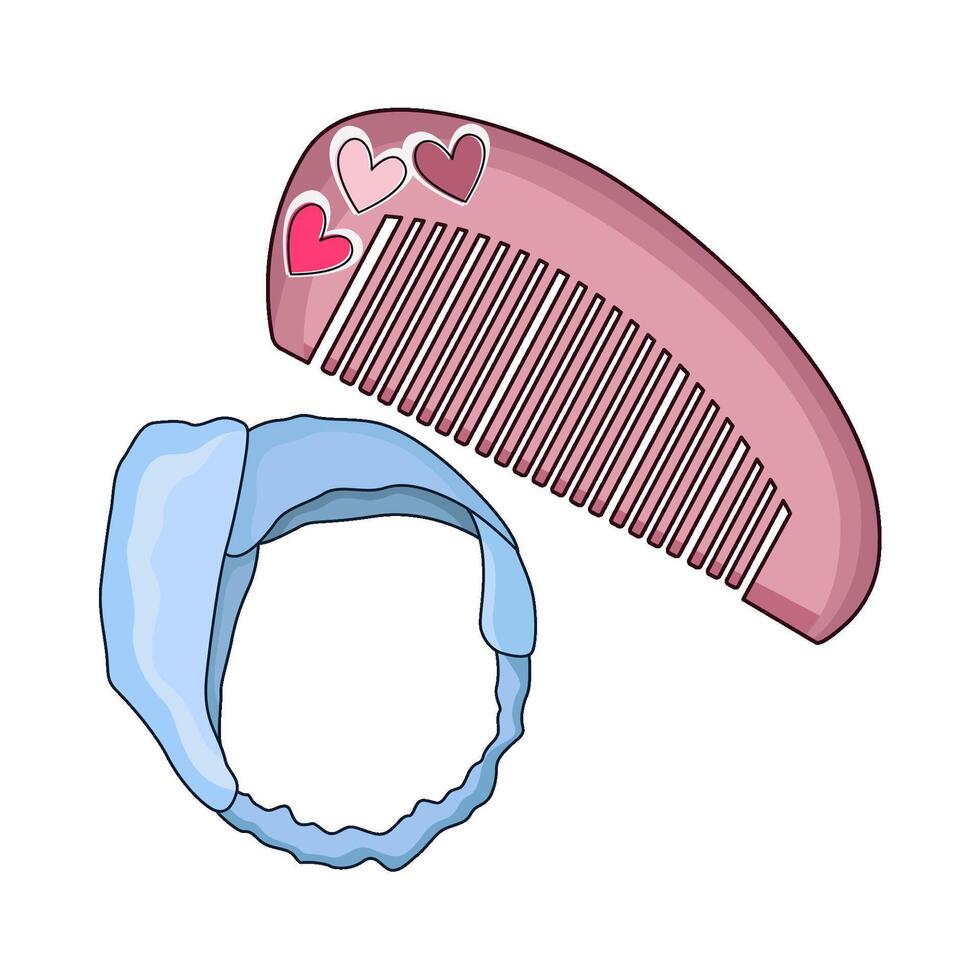 comb and headband vector