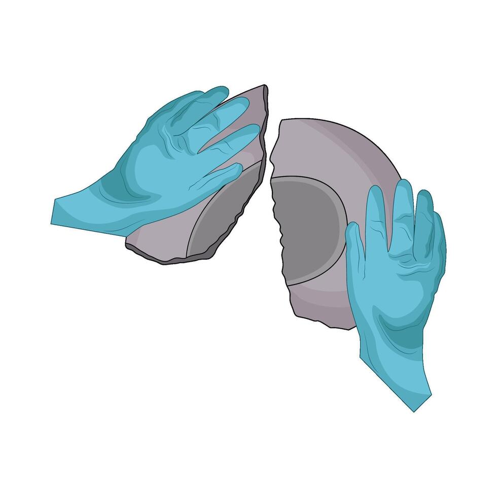 Broken Plate in Someone's Hand illustration vector