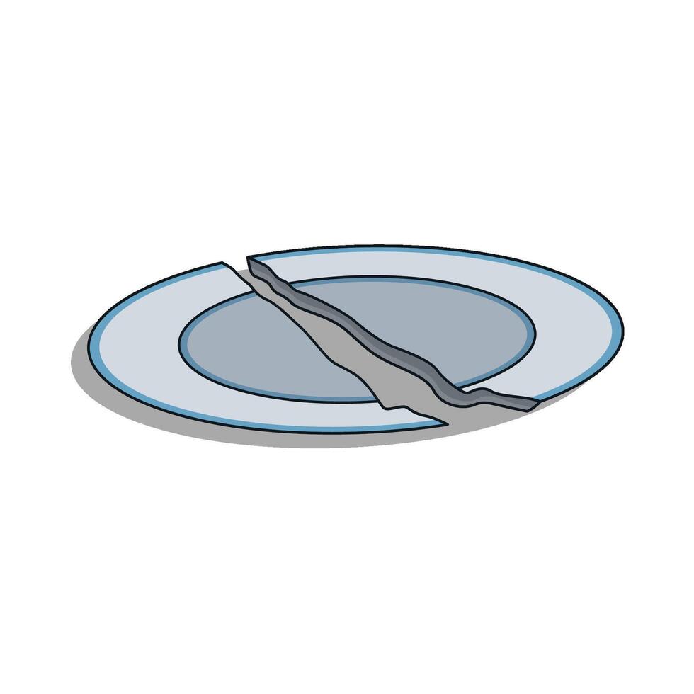broken plate illustration vector