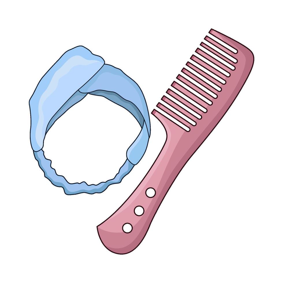 illustration of comb and headband vector