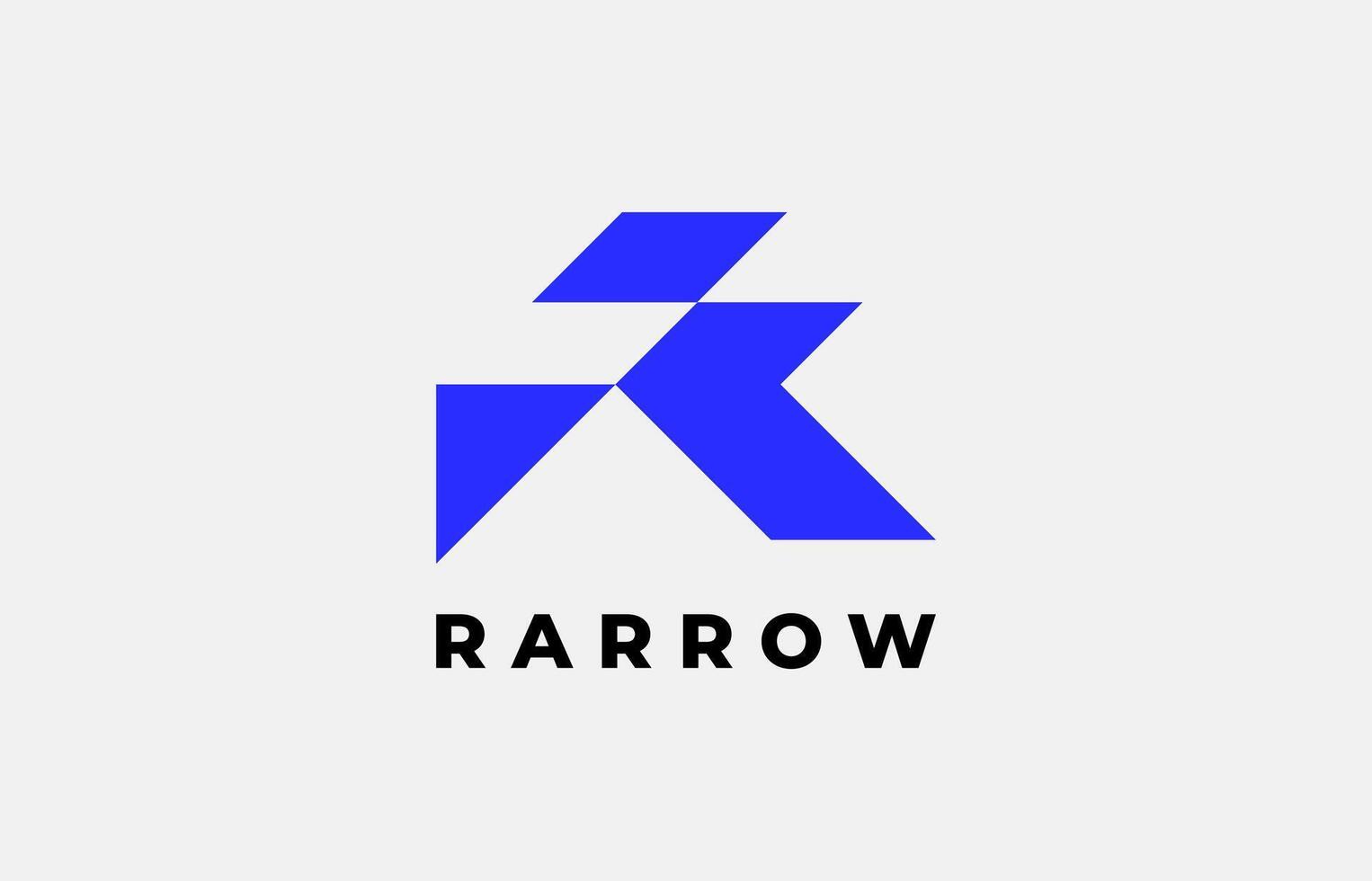 Logo Arrow and Letter R, fintech, technology, arrow, growth and increase symbols icon. Editable file vector