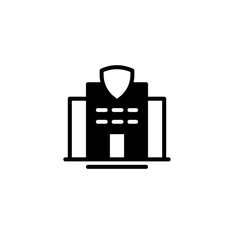 Semi solid Icon Glyph Building Police station symbols editable file vector