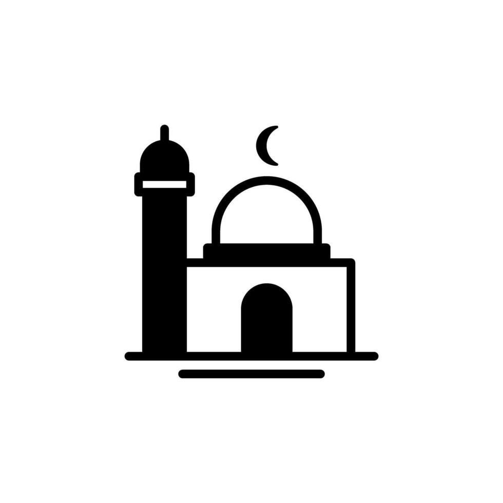 Semi solid Icon Glyph Building mosque muslim symbols editable file vector
