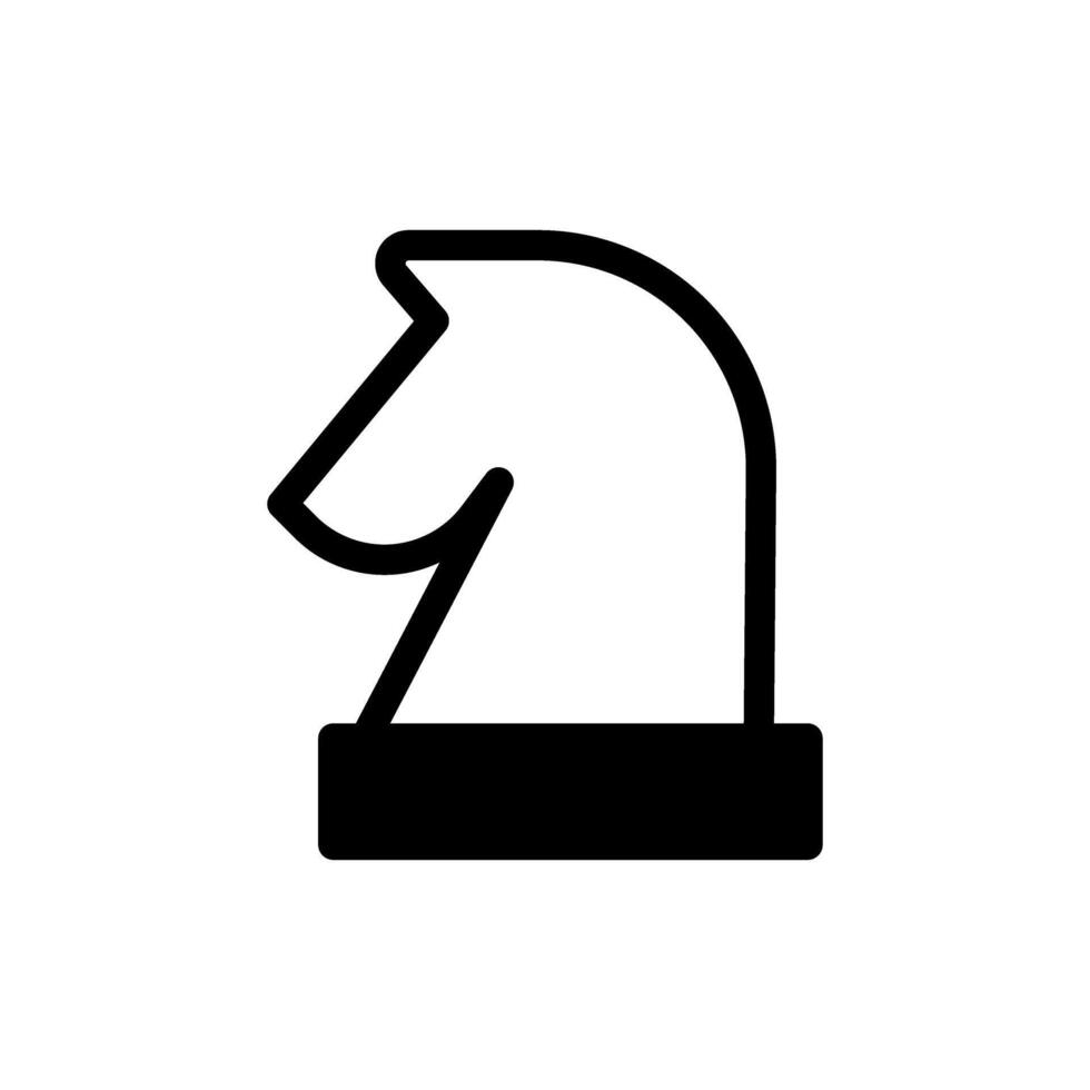 Semi solid Icon Glyph Knight chess piece, strategy game symbol design vector