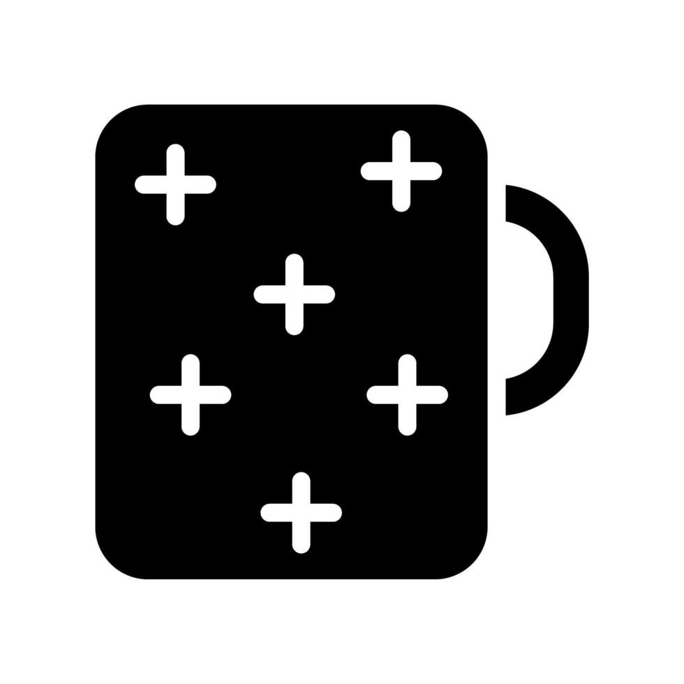 Solid Icon Glyph christmas mug , winter holiday symbol element vector