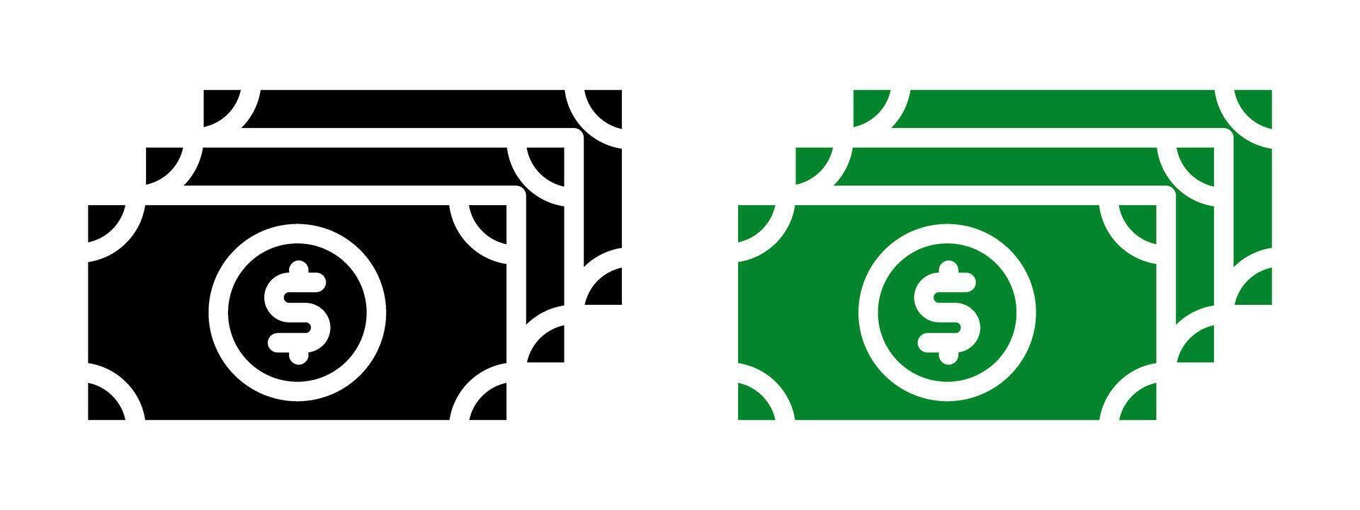 Icon set dollar pack, set of currency, finance and economy vector
