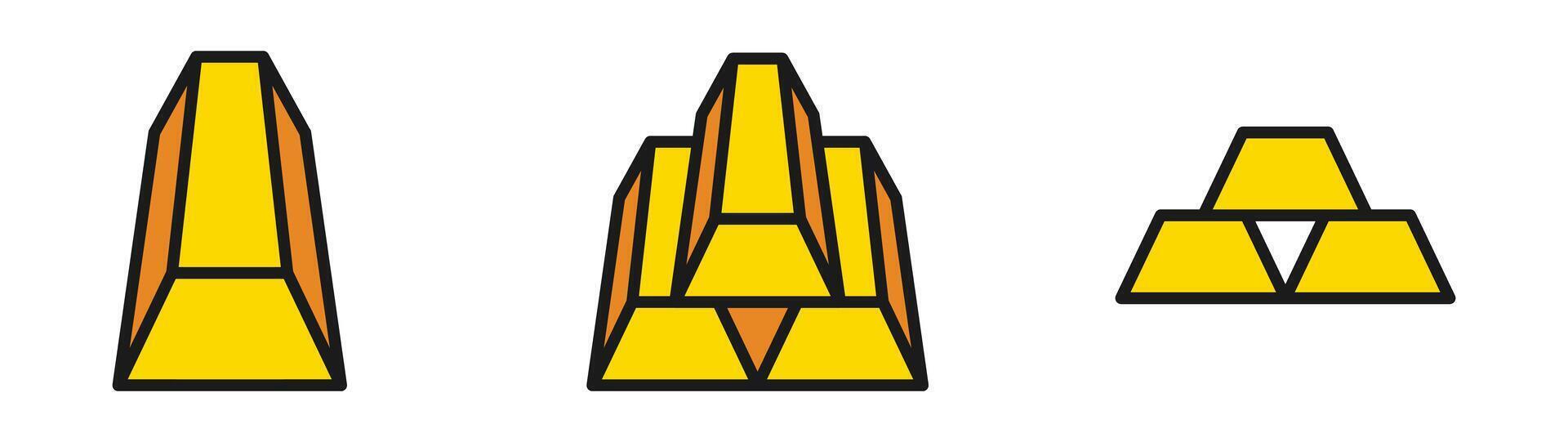 Icon set golden bar, finance assets investment vector